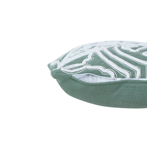 Tranquil Essence Alligator Reflect Embroidered 100% Cotton Green Cushion Cover