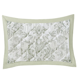 Tranquil Essence Napery Classic Quilted Green 2 PC Pillow Sham Set