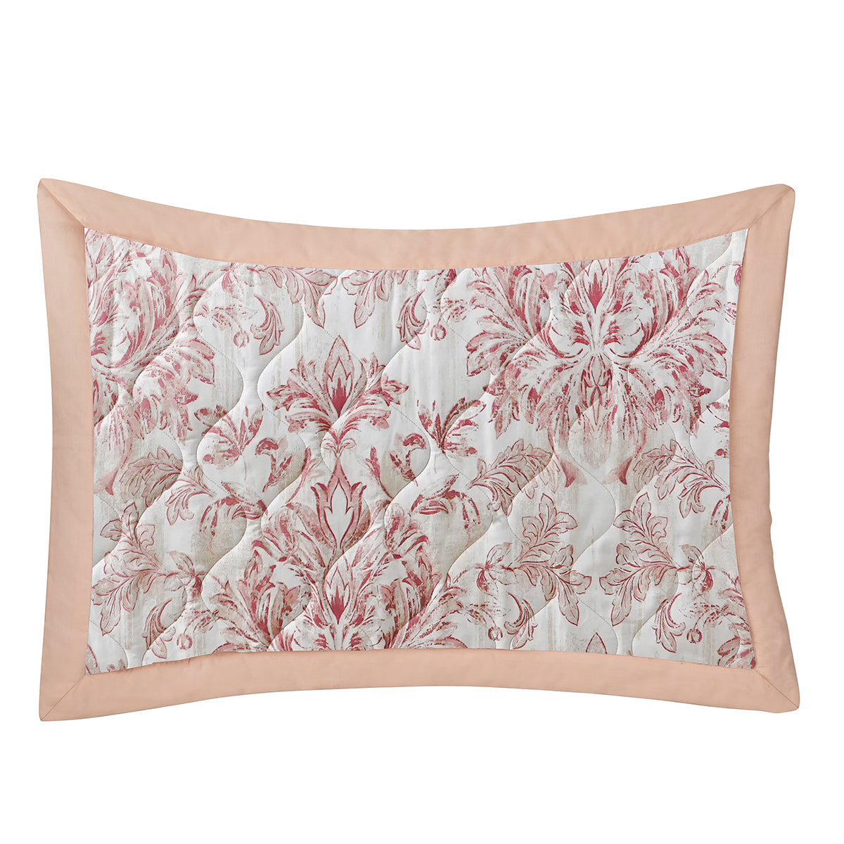 Tranquil Essence Napery Classic Quilted Peach 2 PC Pillow Sham Set