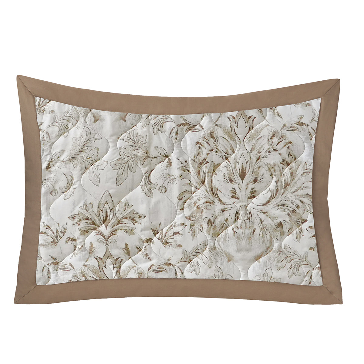 Tranquil Essence Napery Classic Quilted Beige 2 PC Pillow Sham Set