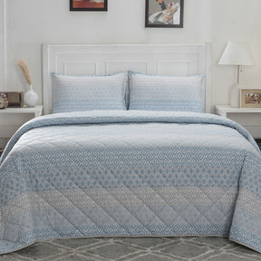 Optimist Bloom 110 GSM Multi Ikat Summer AC Quilt/Quilted Bed Cover/Comforter