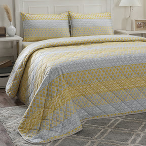 Optimist Bloom 110 GSM Multi Ikat Summer AC Quilt/Quilted Bed Cover/Comforter