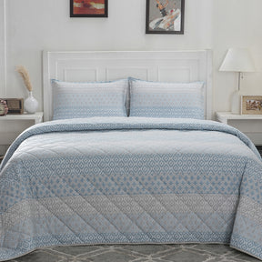 Optimist Bloom Multi Ikat 4PC Quilt/Quilted Bed Cover Set