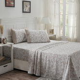Optimist Bloom Tropical Texture 100% Cotton Printed Bed Sheet with Pillow Case