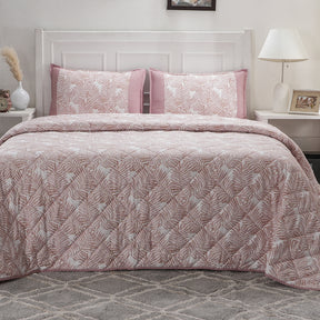 Optimist Bloom 115 GSM Fern Summer AC Quilt/Quilted Bed Cover/Comforter