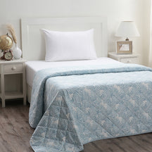 Optimist Bloom 115 GSM Fern Summer AC Quilt/Quilted Bed Cover/Comforter