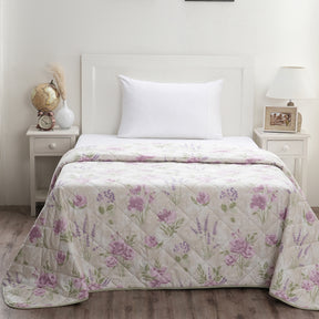 Optimist Bloom 115 GSM Soft Rose Summer AC Quilt/Quilted Bed Cover/Comforter