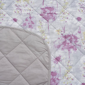Optimist Bloom 115 GSM Spongy Floral Summer AC Quilt/Quilted Bed Cover/Comforter