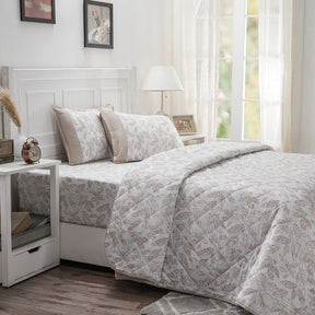 Optimist Bloom Tropical Texture 4PC Quilt/Quilted Bed Cover Set