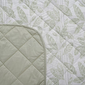 Optimist Bloom Tropical Texture 4PC Quilt/Quilted Bed Cover Set