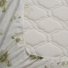 Optimist Bloom 300 TC Everly 100% Cotton Printed Fitted Sheet With Pillow Cover