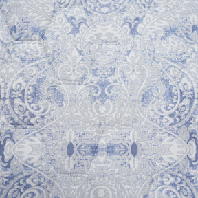 6PC Quilt/Quilted Bed Cover Set Blue PBS Refined Retro Baroque