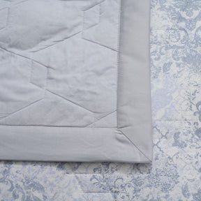 PBS Refined Retro Nouvel Damask 6PC Quilt/Quilted Bed Cover Set Blue
