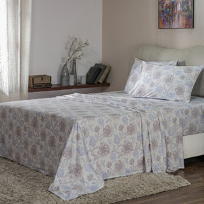 Hues PBS Refined Retro 210 TC Jacobean Revive Bed Sheet With Pillow Cover