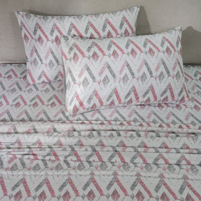 Hues PBS Refined Retro 210 TC Damascus Bed Sheet With Pillow Cover