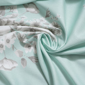 Royal Botanic Bloom Flora 200TC Aqua 100% Cotton Bed Sheet with Pillow Case