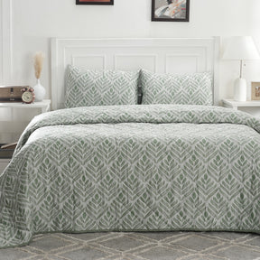 Royal Botanic 115 GSM Petal Touch Green Quilt/Quilted Bed Cover