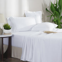 Galen Solid White Bed Sheet With Pillow Case