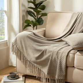 Blaize 100%Cotton Solid Weave Throw/Sofa/Multi Cover/Single Bed Cover
