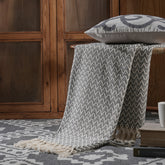 Rurban Rhupsodic Textuerd Chevron Grey Woven 1PC Throw