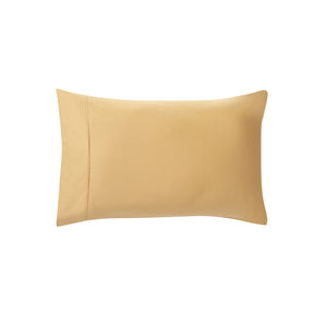 Slumber 100%Cotton Solid Yellow/Rattan Pillow Case Set