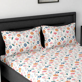 Tranquil Serenity Flower Heaven 100% Cotton Printed Multi Pillow Case Set Of 2