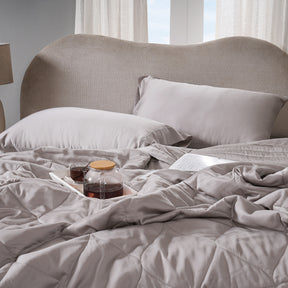 Vintage Noemi Tencel™ Fabric AC Quilt/Quilted Bed Cover/Comforter, Grey