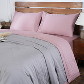 Selwyn Reversible Summer AC Quilt/Quilted Bed Cover/Comforter Misty Rose/Flint Grey Quilt