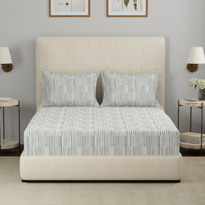 Eclectic Garden Declan 100%Cotton Printed Fitted Sheet With Pillow Case