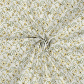 Tranquil Serenity Valencia 100%Cotton Printed Bed Sheet with Pillow Case Yellow