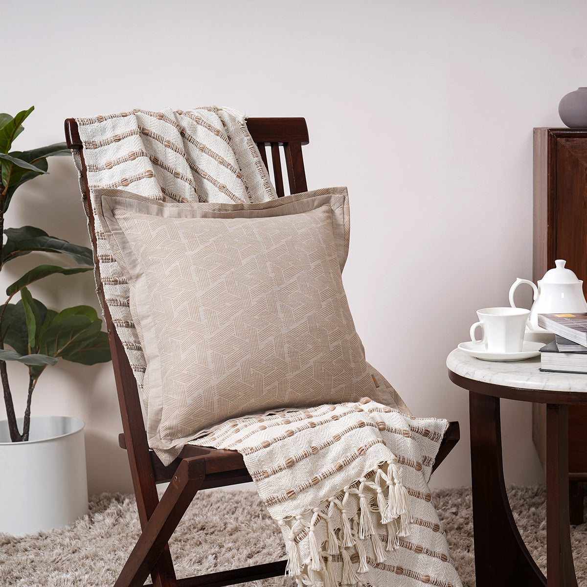 Inner City Made With Egyption Cotton Ultra Soft Beige Cushion Cover