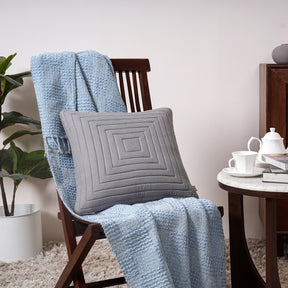 Pin Stripe Made With Egyption Cotton Ultra Soft Blue Cushion Cover