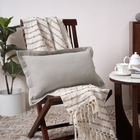 Pin Stripe Made With Egyption Cotton Ultra Soft Beige Cushion Cover