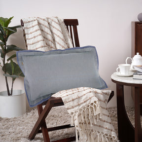 Pin Stripe Made With Egyption Cotton Ultra Soft Blue Cushion Cover