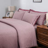 Pin Stripe Made With Egyption Cotton Ultra Soft Red Duvet Cover with Pillow Case