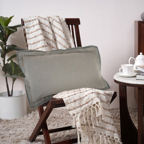 Pin Stripe Made With Egyption Cotton Ultra Soft Green Cushion Cover