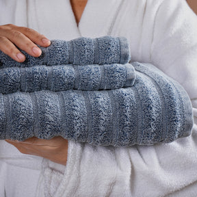 Mellow Mesh Premium distressed Blue Towel Set