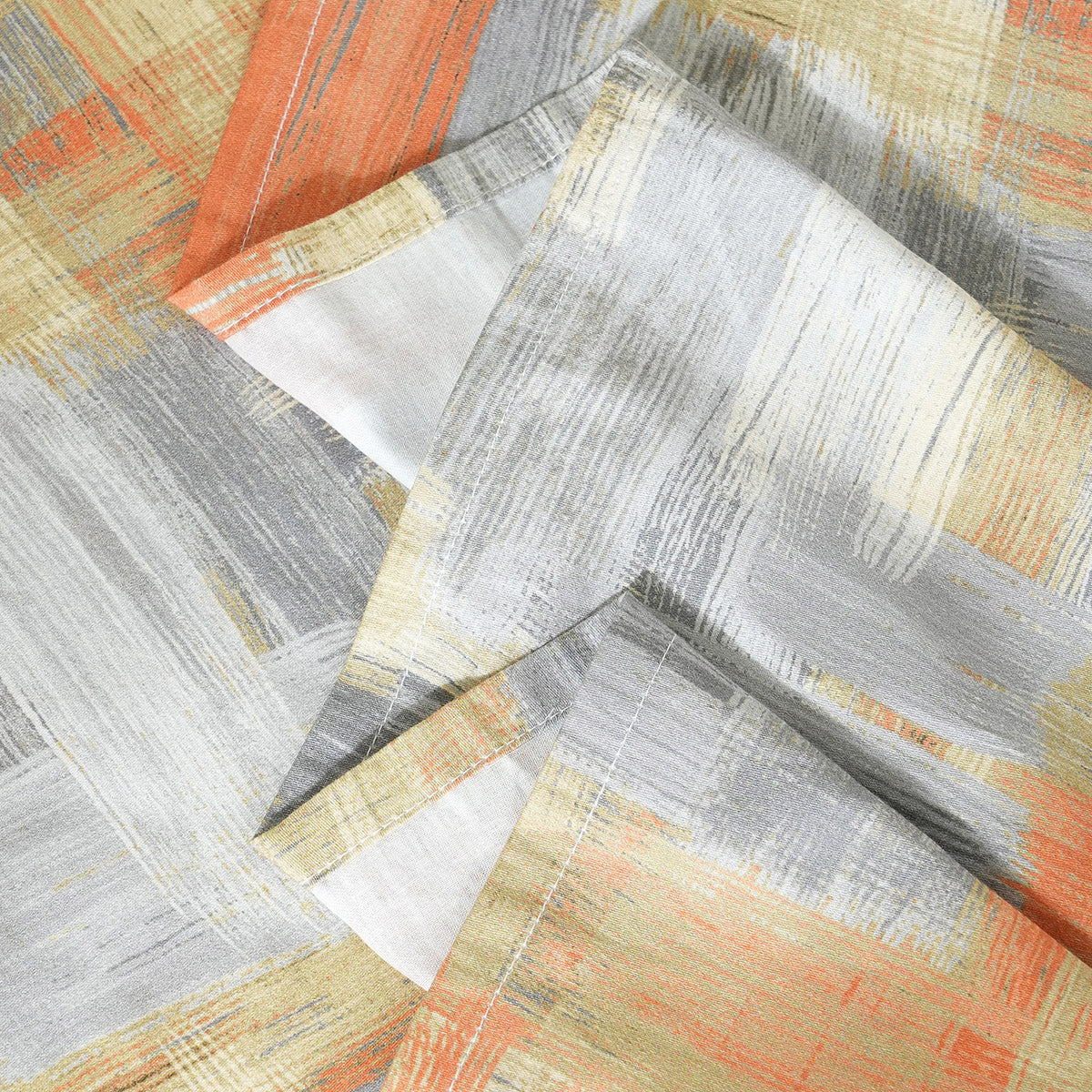 Whimsy Nature Brush Strokes Digital Printed 100% Cotton Rust Bedsheet with Pillow Case