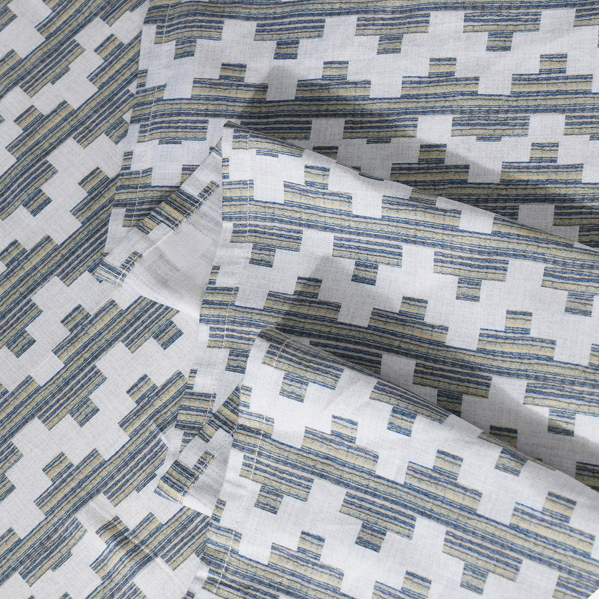Whimsy Nature Twisty Melange Digital Printed 100% Cotton Blue Bedsheet with Pillow Case
