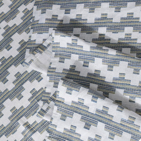 Whimsy Nature Twisty Melange Digital Printed 100% Cotton Blue Bedsheet with Pillow Case