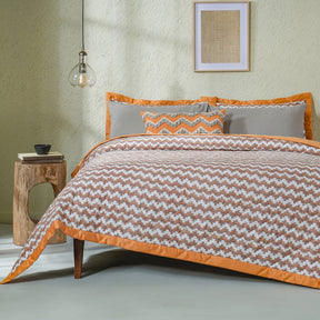 Whimsy Nature Twisty Melange Rust 8pcs Quilt/Quilted Bed Cover