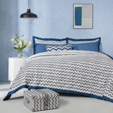 Whimsy Nature Twisty Melange Blue 8pcs Quilt/Quilted Bed Cover