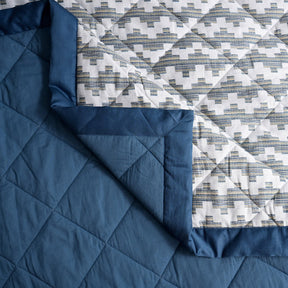 Whimsy Nature Twisty Melange Blue 8pcs Quilt/Quilted Bed Cover