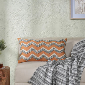 Whimsy Nature Tump Fade Woven/Digital Printed 100% Linen Rust Cushion Cover