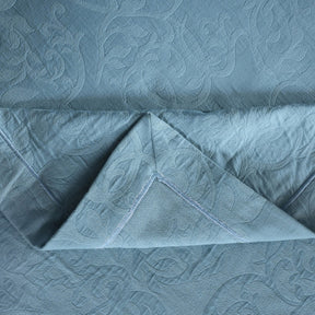 Classical Impression Curly Scroll 100% Cotton 8pcs Bed Cover Set Blue