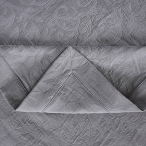Classical Impression Curly Scroll 100% Cotton 8pcs Bed Cover Set Grey