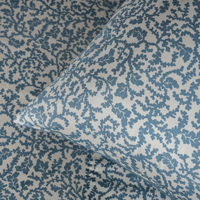 Classical Impression Ornamental 100% Cotton Bedsheet with Pillow Case Blue