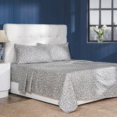Classical Impression Ornamental 100% Cotton Bedsheet with Pillow Case Grey