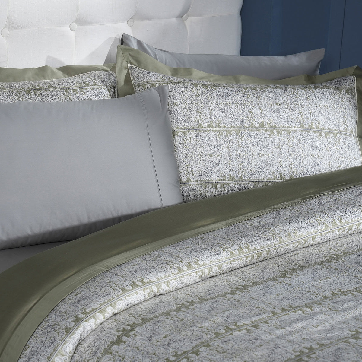 Classical Impression Folkloric 100% Cotton Duvet Cover with Pillow Case Green