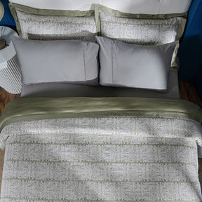 Classical Impression Folkloric 100% Cotton Duvet Cover with Pillow Case Green